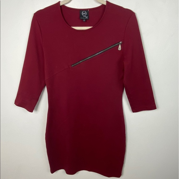 Alexander McQueen 3/4 Sleeve Zip Oxblood Dress L - Picture 3 of 12